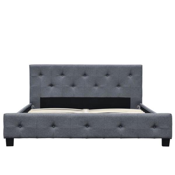 Темного серого рамка переклейки кровати саней короля Размера Обивать белья