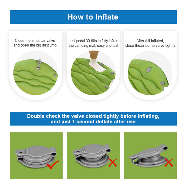 Foot Press Outdoor Camping 2 Season Sleeping Bag Cold Weather Sleeping Pad For Adults Hiking