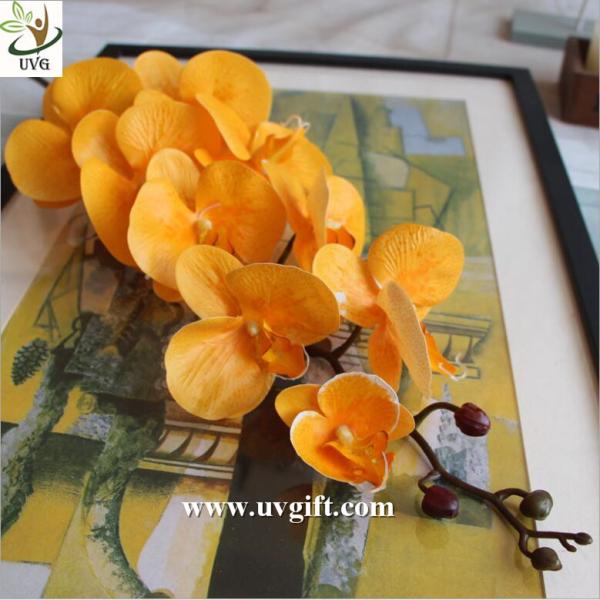 UVG White real touch PU orchid artificial flower wholesaler for latest wedding decoration
