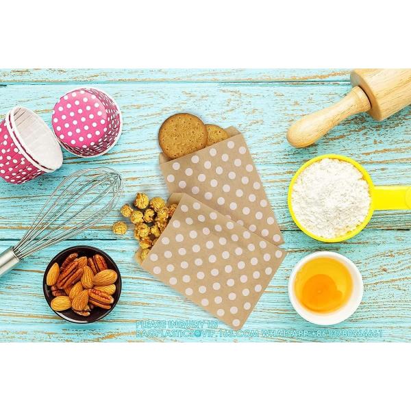 Kraft Paper Bags Flat Greaseproof Paper Bags Greaseproof Envelopes, Paper Snack Bags Cookie Bags Popcorn Bag