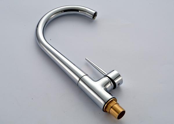 Modern ROVATE Single Lever Kitchen Faucet , Chrome Kitchen Faucet Polished Surface