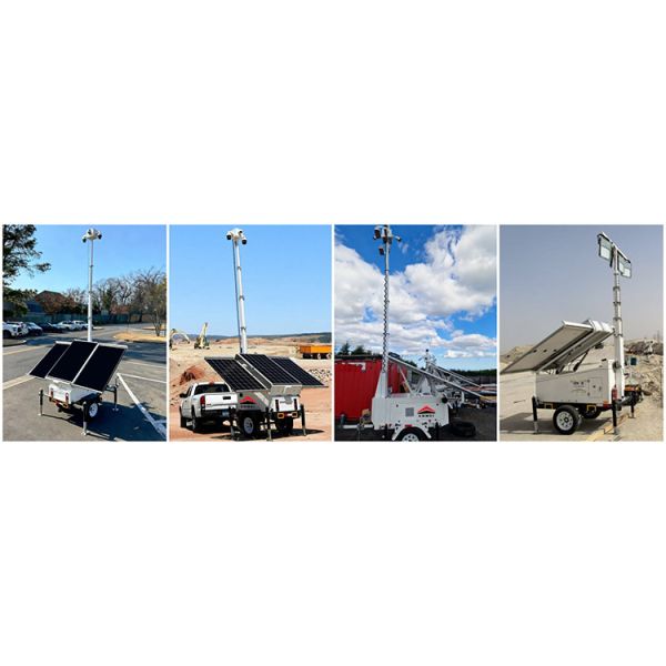 Mobile Security Camera Trailer Mobile CCTV Trailer For Building Works Security