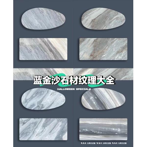Palissandro Blue Marble Table Top Modern Dining Table with Draw and 180*90cm Size