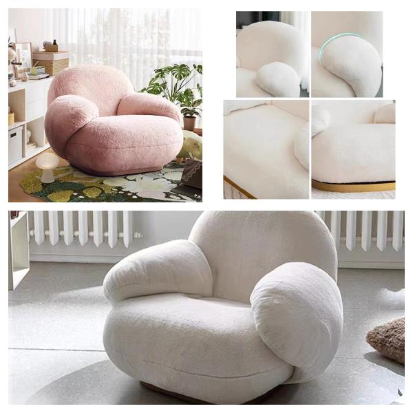 Фур Капуста Отдых Ленивый диван Стул Расслабиться Фланельная ткань Нержавеющая сталь Дно