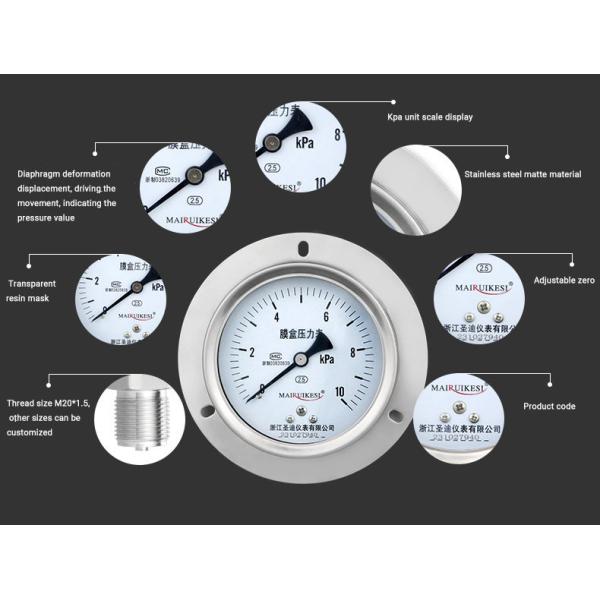 Manufactured Full Stainless Steel Axial Pressure Measuring Instruments for Industrial