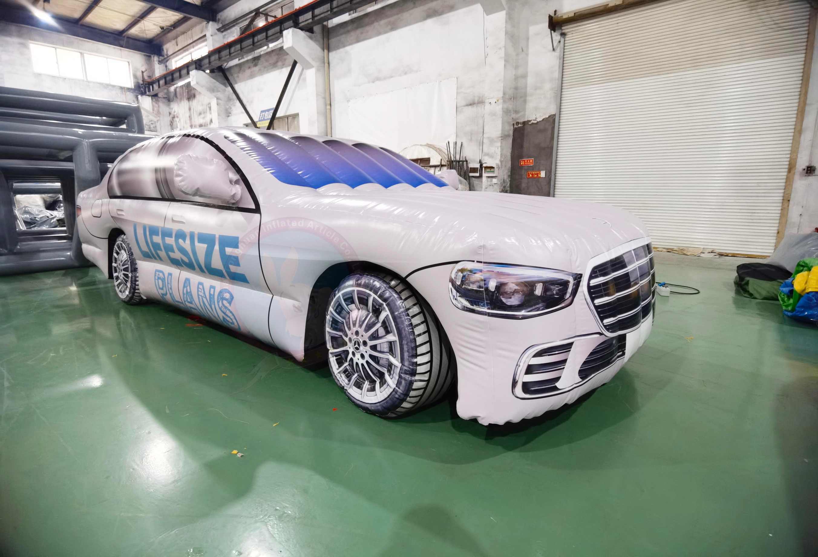 Inflatable Car Model Giant Vehicle Display Structure With Logo Printing Body Artwork and Realistic Shape Details for Brand Promotion Projects