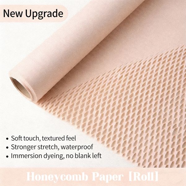 10m Pink Bubble Cushioning Wrap Roll Protective Brown Kraft Paper Roll
