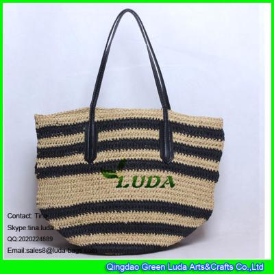 LUDA western version handmade women's crochet straw bag paper summer beach bag