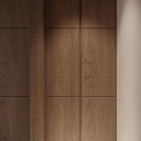 Minimalism Style Wood Veneer Wooden Kitchen Cabinet Modular Kitchen