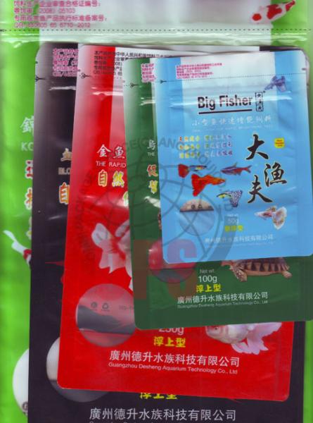 Heat Seal Retort Plastic Zipper Bags , Stand Up Zipper Pouches For Fish Feed