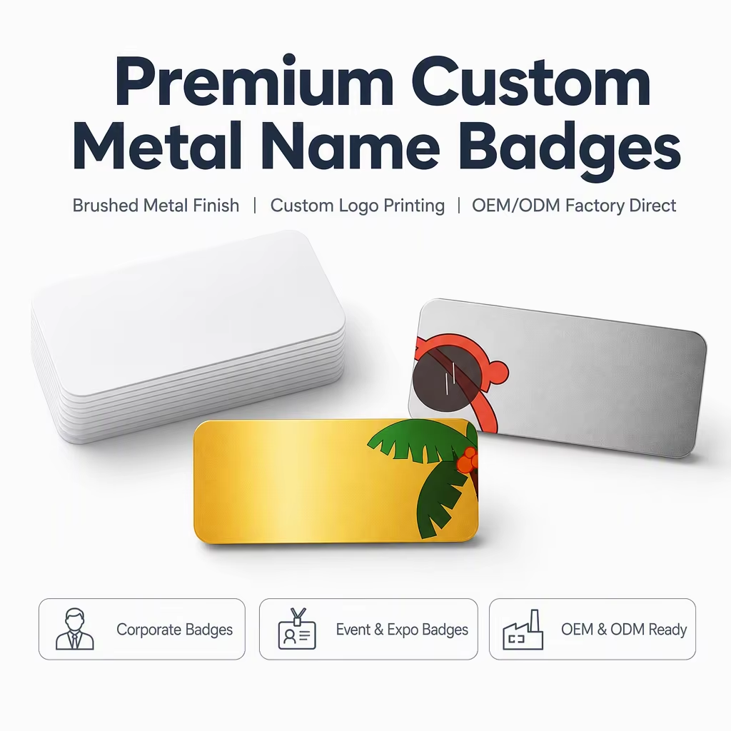Aluminum 1mm Thick Nameplate Sublimation Printing Custom Logo Name Badge Wholesale Factory Direct OEM