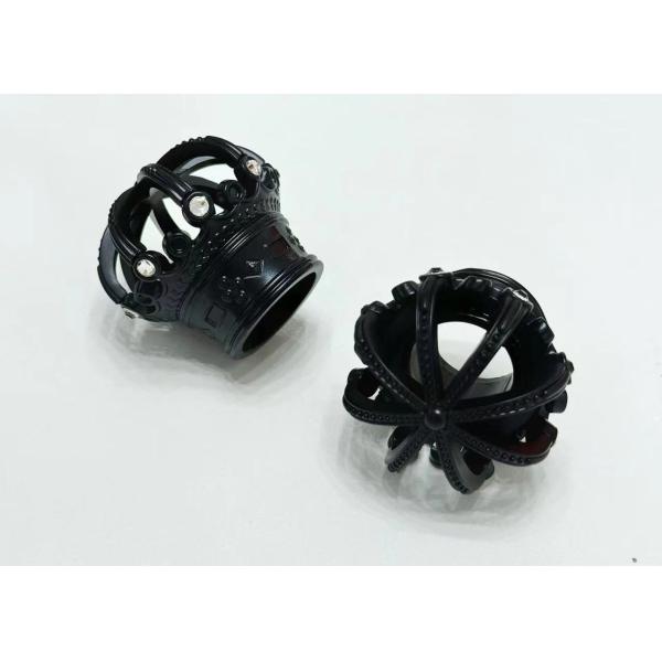 Exquisite Diamond Black Zamak Perfume Bottle Caps Lids For Eco-Friendly Packing