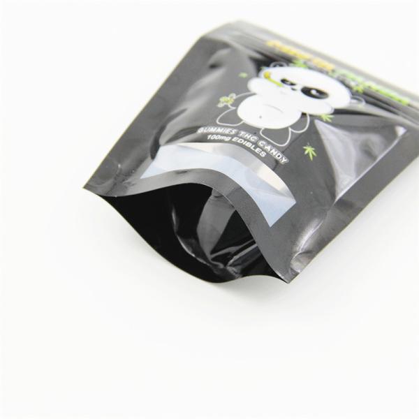 custom label printed 0.5g 1g 2g black matte smell proof aluminum foil k zipper bags