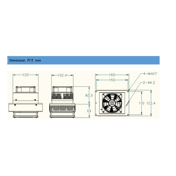 50W 24VDC Air to Air Thermoelectric Cooler for Ambient Temperature Control in Electronic Cabinets