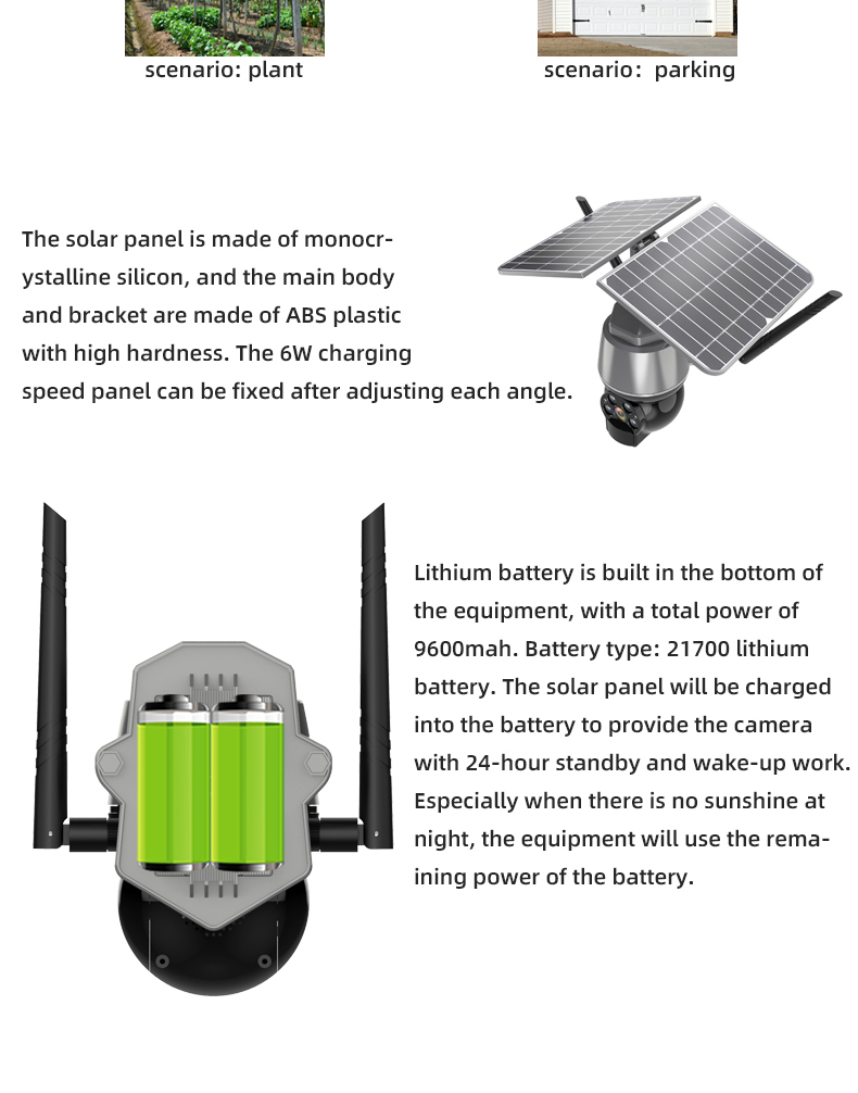 4G/Wifi Solar PTZ IP Camera IP65 Waterproof Night Vision Security Outdoor Camera Tuya APP CCTV Camera