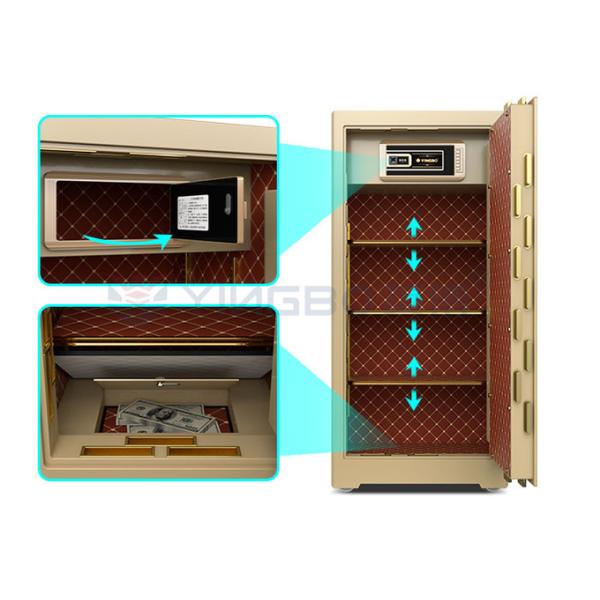 Coffre-fort biométrique à empreintes digitales H1280mm pour usage commercial, porte de 10mm d'épaisseur et boulons pleins brevetés