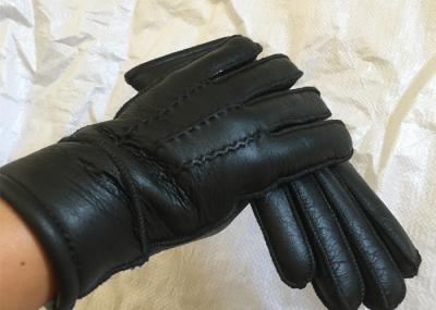 Couro macio alinhado das luvas da pele de carneiro de Austrália dos homens a pele a mais morna para Windproof