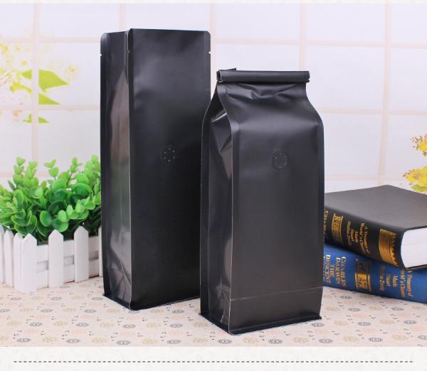 Half Pound Coffee Bean Packaging Bags , Zipper Coffee Pouch Bags Flat Bottom 90 X 255 X 60mm
