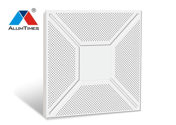 Commercial Powder Coated Aluminium Perforated Ceiling 0.6mm Thickness Clip In Type
