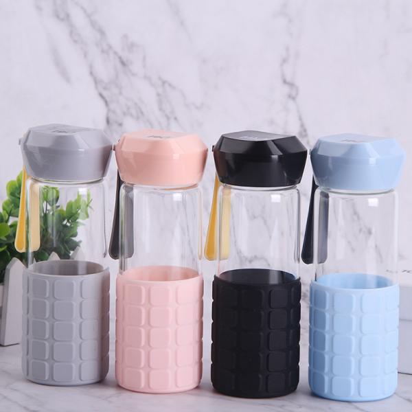 Wide Mouth Glass Water Bottle Lead Free High Borosilicate For Christmas Gifts