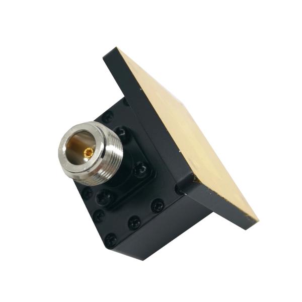 Black Painted N-K Interface Waveguide To Coax Adapter Low VSWR