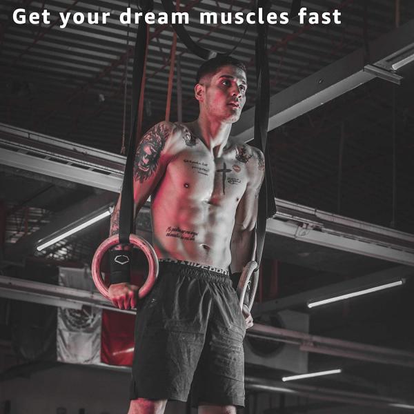 Roman Ring Gymnastics 32mm Wooden Gym Rings Customized Durable Universal Wooden Ring Fitness Foldable Strap Wooden Drum Hoops