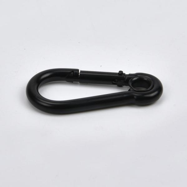 Versatile Black Coated Stainless Steel Spring Snap Hook Carabiner for Any Environment