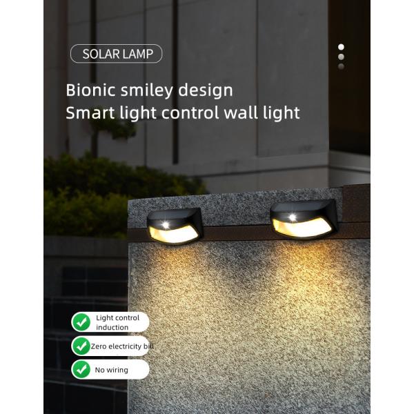 Outdoor Courtyard Waterproof Lighting Led Light Control Solar Wall Light for Garden