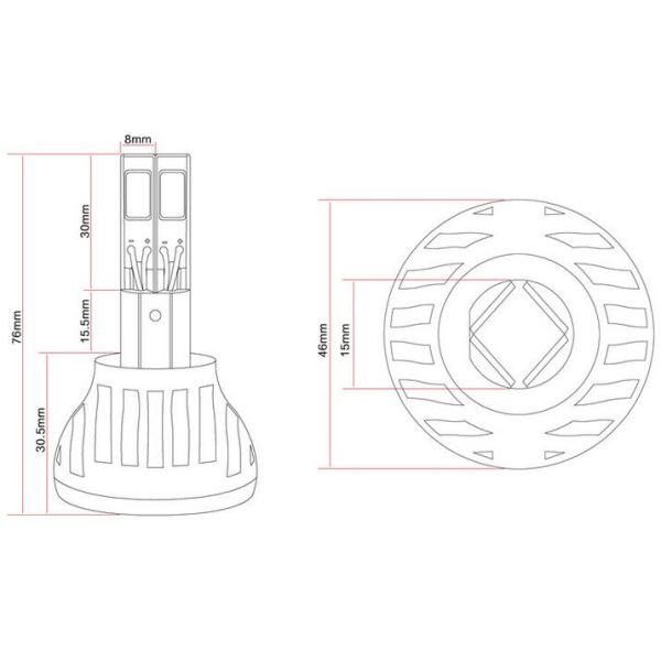 2600lm Led Motorcycle Headlight , 24W H4 H7 H6 Motorcycle Led Spotlights