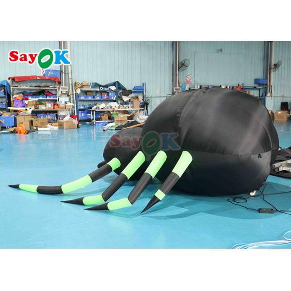 Colgando Horrible Araña Inflatable Decoración de Halloween Negro y Verde
