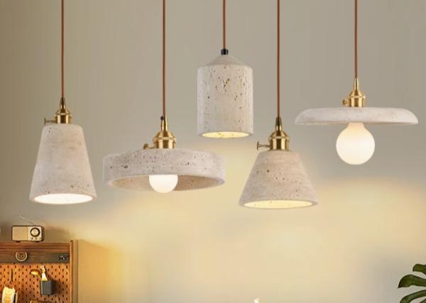 Yellow travertine wooden pendant lamp bedroom for home decorator interior stone pendant lamp
