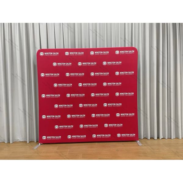 Custom Media Wall Backdrop Banners Stretch Tension Fabric Backdrop Trade Show Banner Display