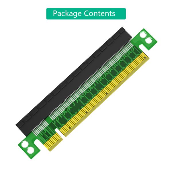 Tarjeta vertical PCI Express 16X de 180 grados y 107,6 mm, verde
