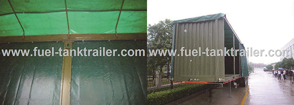 Aluminum Rails Curtain Side Trailer  π Hook Shape Water - Proof Covering Material