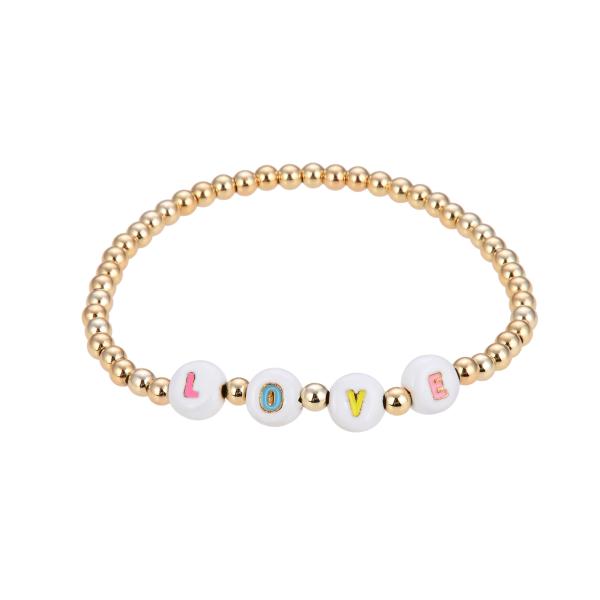 браслет письма 3mm вышитый бисером, имя отбортовал золото браслетов черно-белое