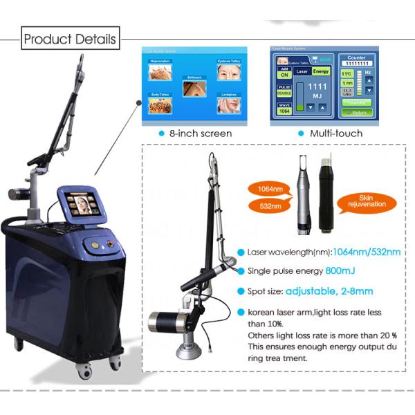 Q Switched Nd Yag Laser Pico Laser Tattoo Removal Machine 1064nm 532nm