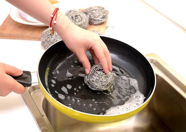 Environmental Friendly Scouring Pad Stainless Steel , No Peculiar Smell Metal Pot Scrubbers