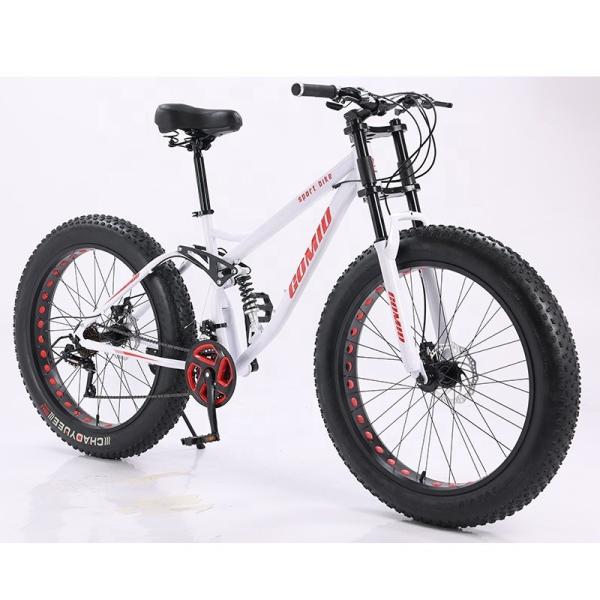 26 Inches Snow full suspension Mountain Bike Big Tire fat Bicycle with carbon steel Frame Material Customizable