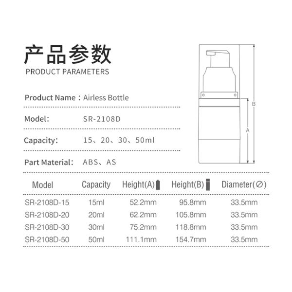 Garrafa mal ventilada preta transparente da bomba COMO a única garrafa do creme da loção da parede