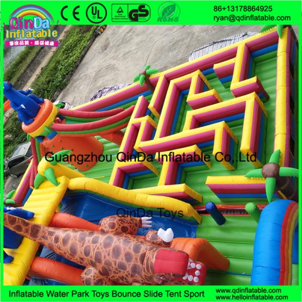 Hot Sale Cartoon inflatable big fun city for sale, commercial Mega inflatable playground, inflatable amusement park