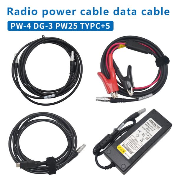 Hi-Target GPS RTK Host Data Cable DG-3 HDL460A Radio Power Cable PW-25 2-Pin 5-Pin Power Adapte