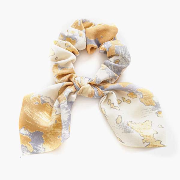 Vintage tie dye Rabbit ears scrunchie hair accessories hair band Headpiece, Women's updo with knotty fabric headpiece