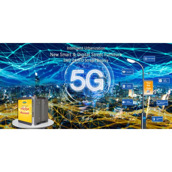 China Manufacturer Outdoor City New Smart & Digital Street Furniture Pole full color SMD P4 Led Display