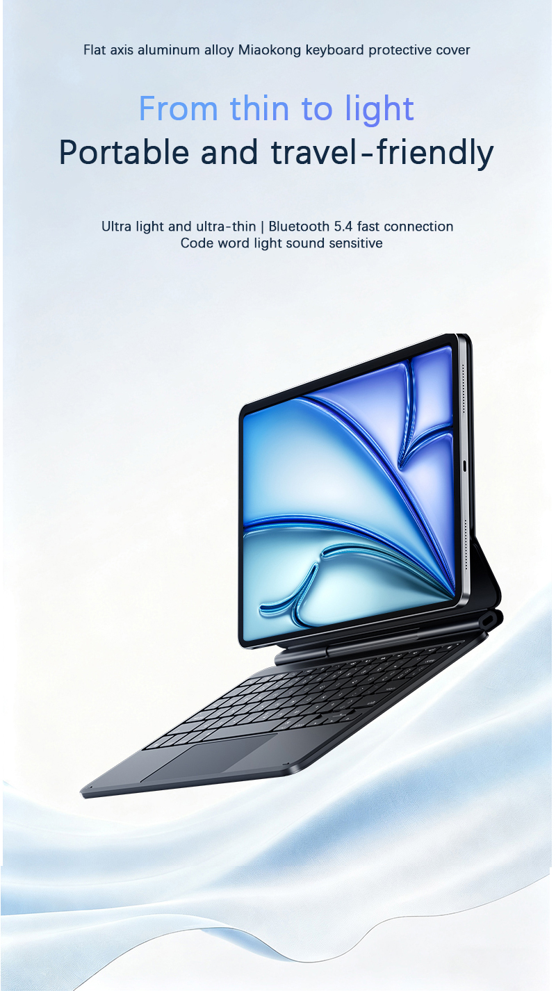 Aluminum Alloy Magic Keyboard Wireless Keyboard Case With 7 Color RGB Backlit Large Touchpad for iPad Pro 11