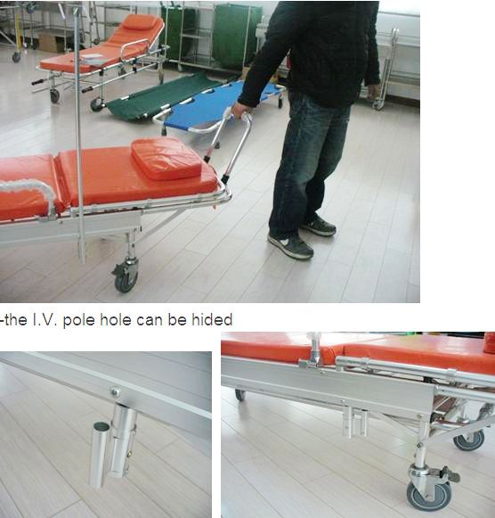 Emergency Ambulance Stretcher Trolley Adjustable Folding Automatic Loading Cart ALS-S009