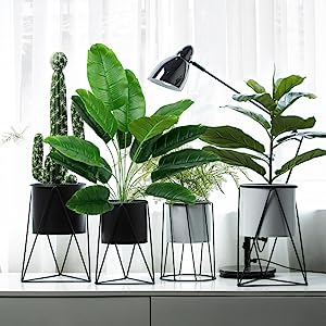 Artificial Plants Fake Banana Tree with Green Leaves in Plastic Pot Faux Strelitzia Jungle Tropical Plants Greenery