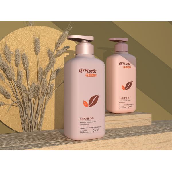 Le cosmétique vide en plastique de HDPE met le lavage en bouteille de corps de shampooing emballant 600ml avec la pompe rose