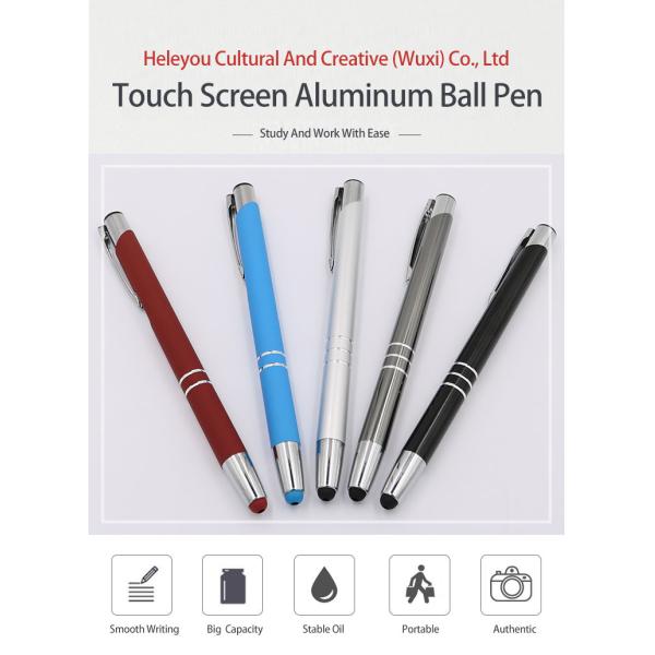 Office Metal Ballpoint Pen 2 in 1 Multifunctional Aluminum Screen Stylus Ballpoint Pen