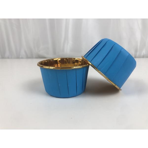 Blue Aluminum Metallic Golden Foil Paper Baking Cups Muffin Cakcups