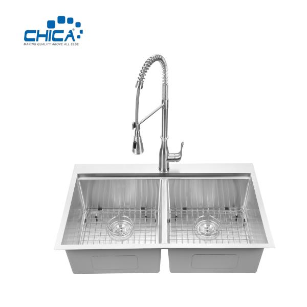 Stainless Steel Corner Sink Quality Control Procedure Double Bowl Handmade House Kitchen Sinks